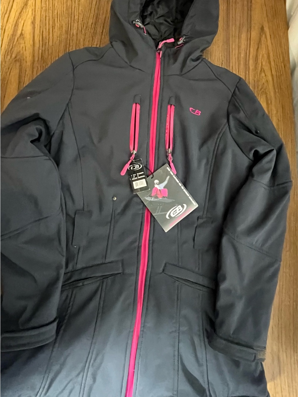 Cb Sports Women's Charcoal/Pink Ski Jacket Size Small New With Tags 135415